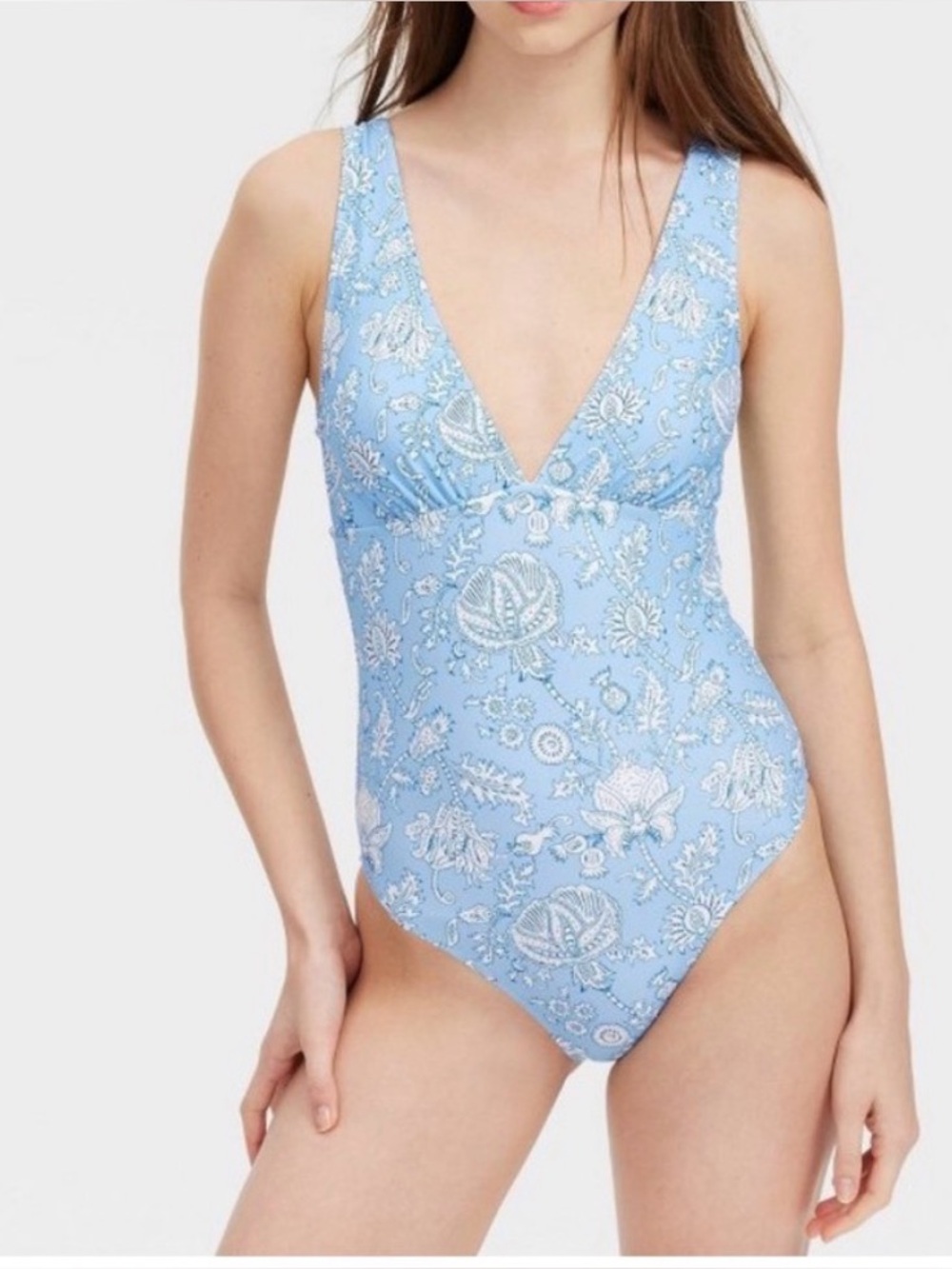 Roller Rabbit x Target Light Blue Floral One-Piece Swimsuit
- V-Neck NWT XS